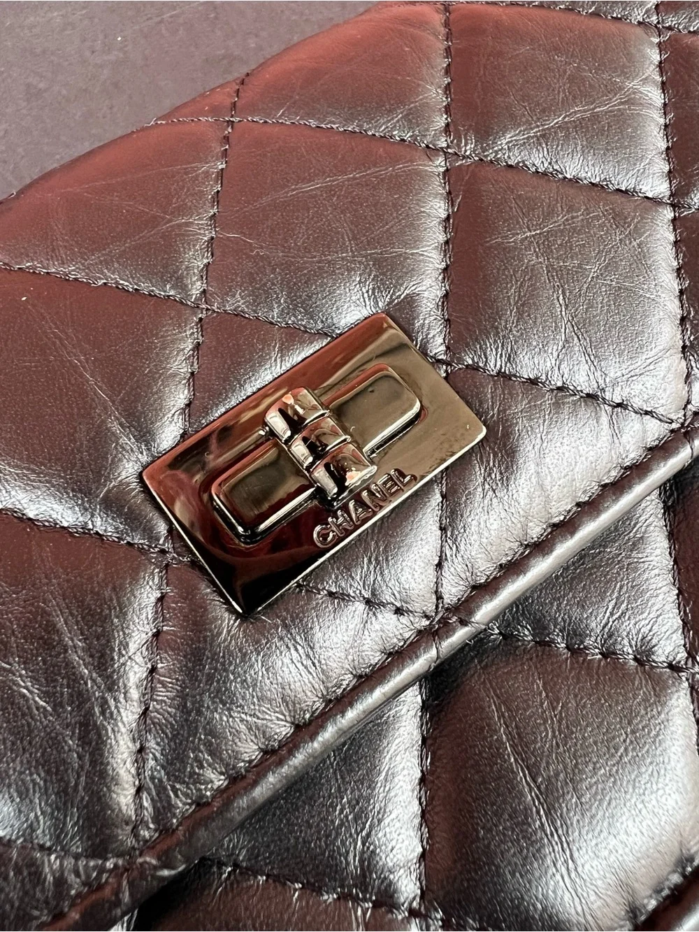 CHANEL 2.55 Phone Holder So Black Crossbody (Authentic)